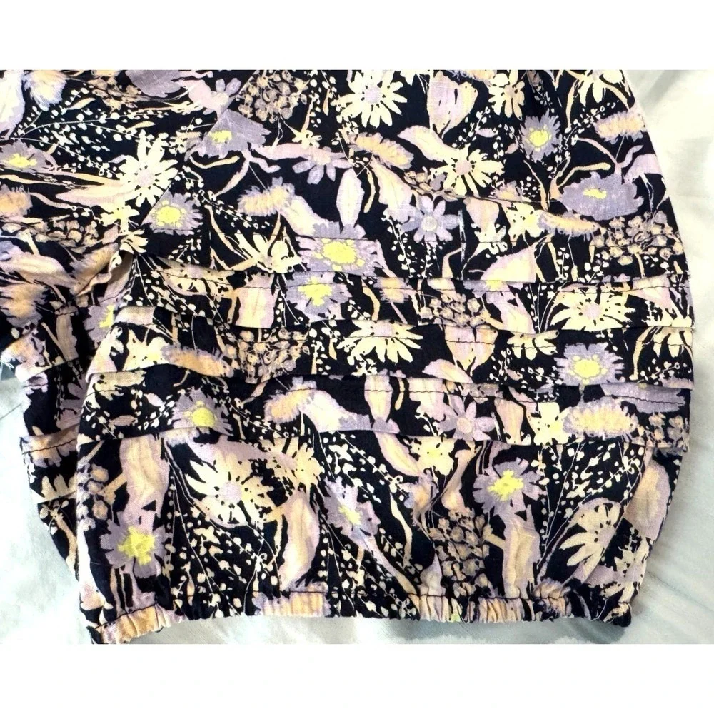 Ava & Viv 100% Cotton House Dress 3X Black Floral Muumuu Puff Sleeve Boho